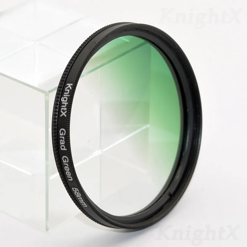 Grad Green KnightX 24 Градуированный цвет фильтр nd для nikon canon d40x gopro objektiv 58 мм makrofiltro nd стекла фильтр переменной УФ-фильтр 52 мм с женский зонт защищающий от ультрафиолетовых лучей - Цвет: Grad Green