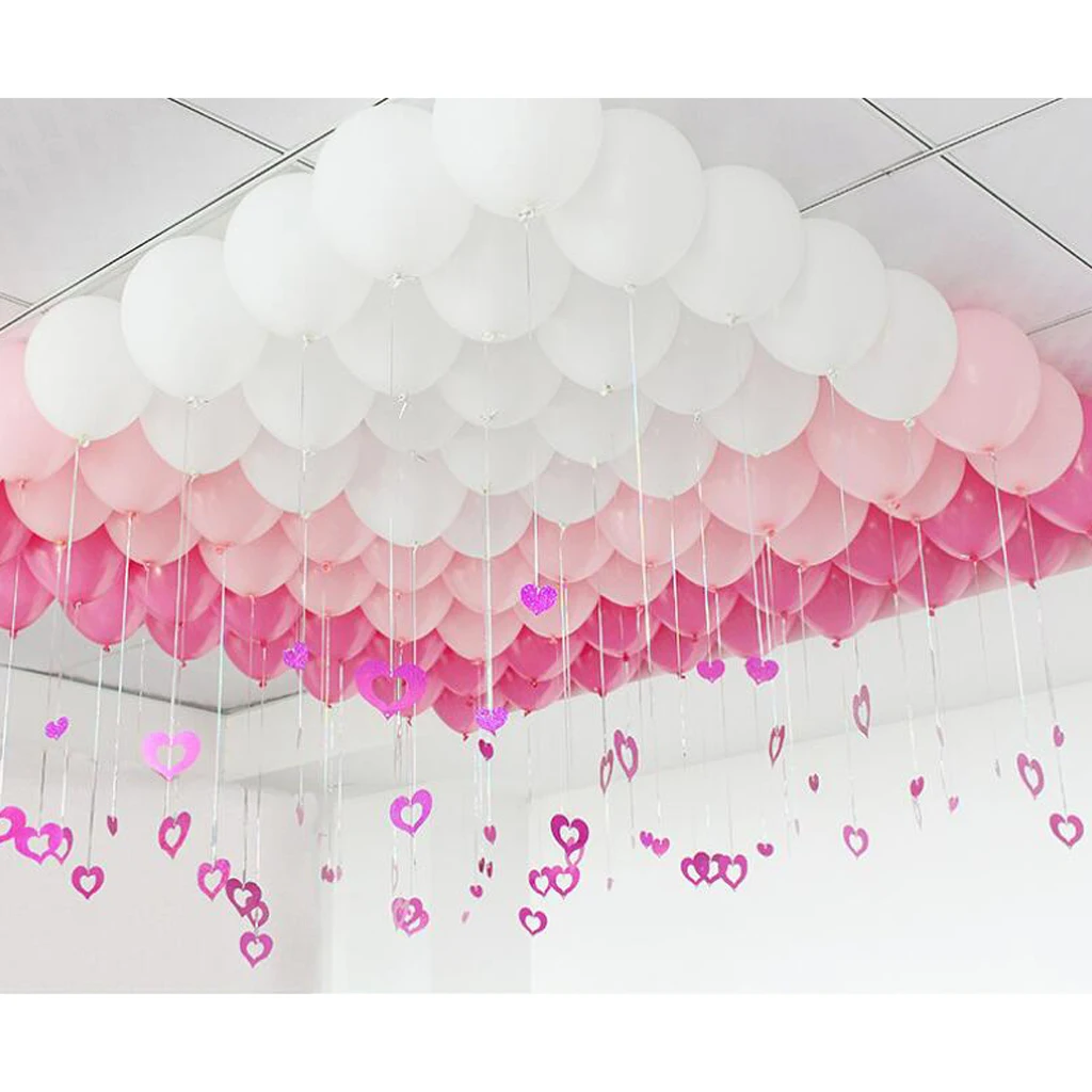 100 блестящие пластиковые сердца и занавеска с блестками висячий воздушный шар