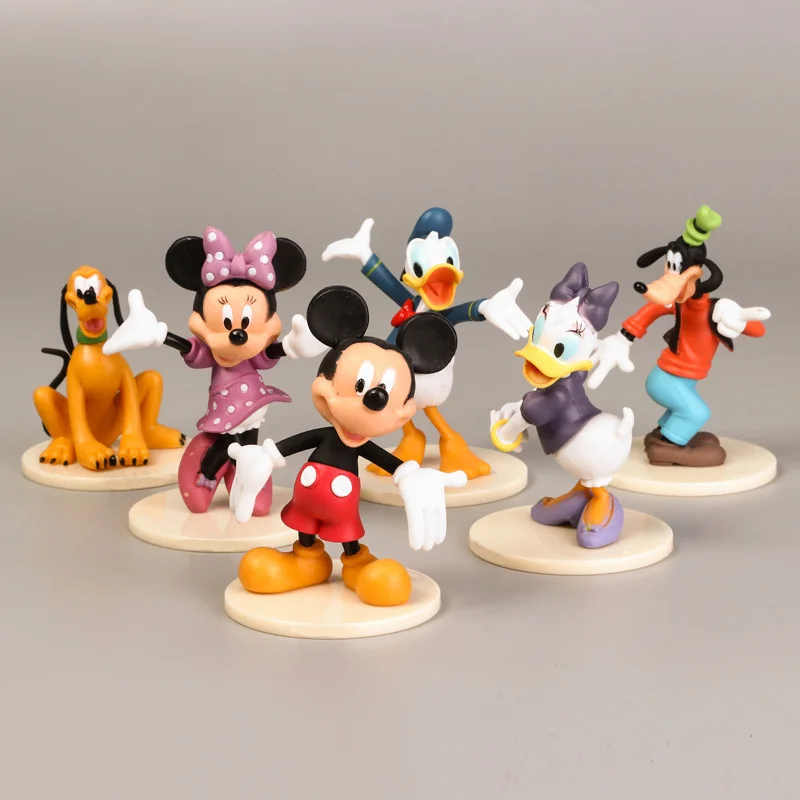 stand ones 6pcs/set Mickey Mouse Cartoon Dolls for Cake Decorating Minnie Donald Duck Birthday Party Supplies Kids Gift For Children - Цвет: stand ones