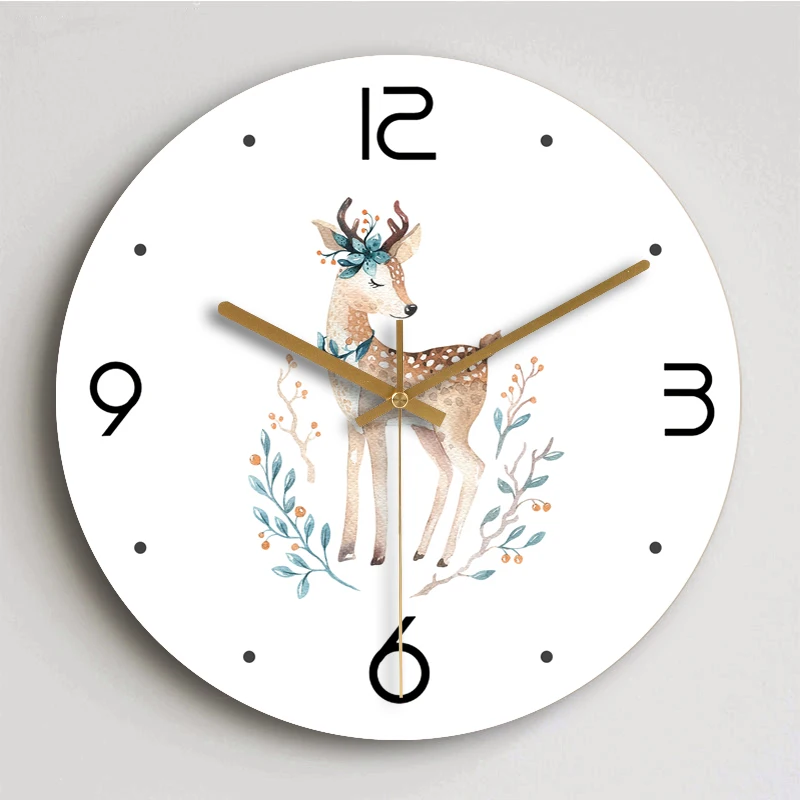 Round Fashion Clock Wall Wooden Living Room Creative Needle Watches Bedroom Home Decor | Дом и сад