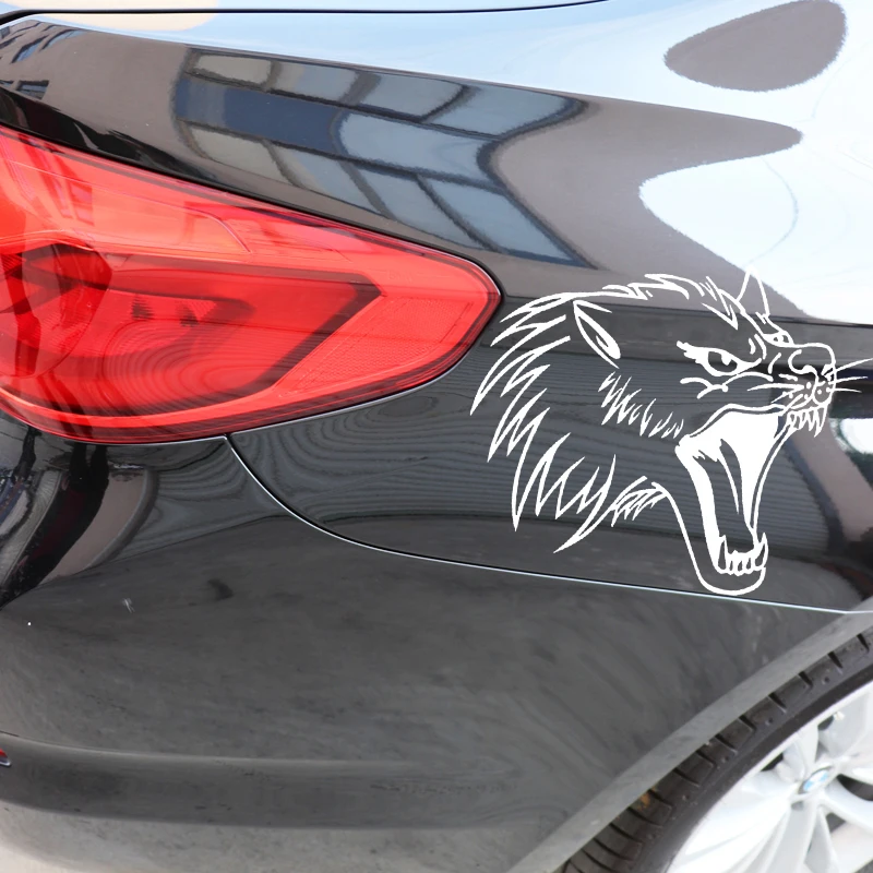 YJZT 16.7CM*14.1CM Wolf Howl Pattern Decor Accessories Car Of Body Sticker Vinyl Decal Black/Silver C4-1080 | Автомобили и
