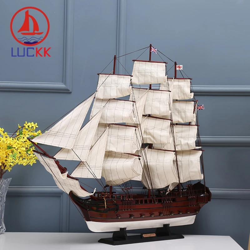 Деревянная модель корабля LUCKK 95 см 1807 лм Леопардовый цвет украшение для дома