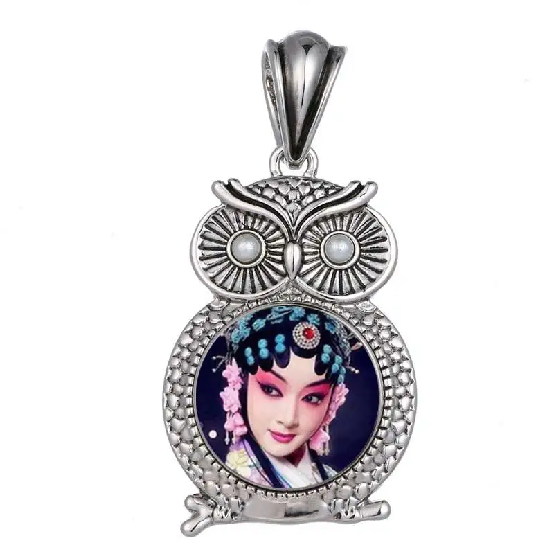 

button necklaces pendants for sublimation fashion owl necklaces pendant for women hot tranfer blank consumable wholesale