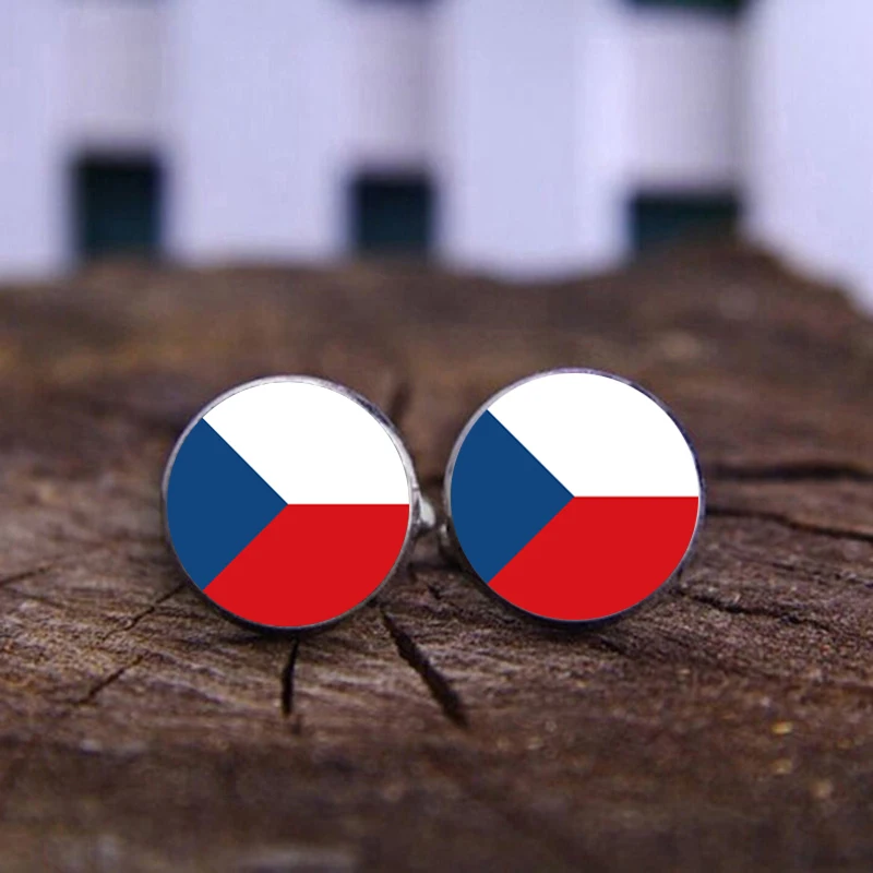 SUTEYI World запонки с изображением флага ручной работы чешского Национального Флага