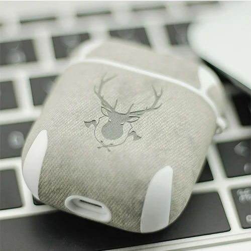Роскошный кожаный чехол для наушников с Bluetooth для Apple, аксессуары для airpods, защитный чехол, чехол для зарядки, чехол, сумки с разрезом - Цвет: Серый