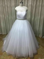 white ball gown wedding dress 2019 organza beaded crystal bridal gown wedding bridal gown