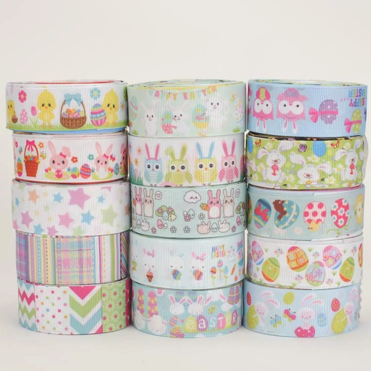 

Корсажная лента 25 мм с мультяшным принтом пасхальных яиц, 10 стилей, 1 ярд/стиль, доставка