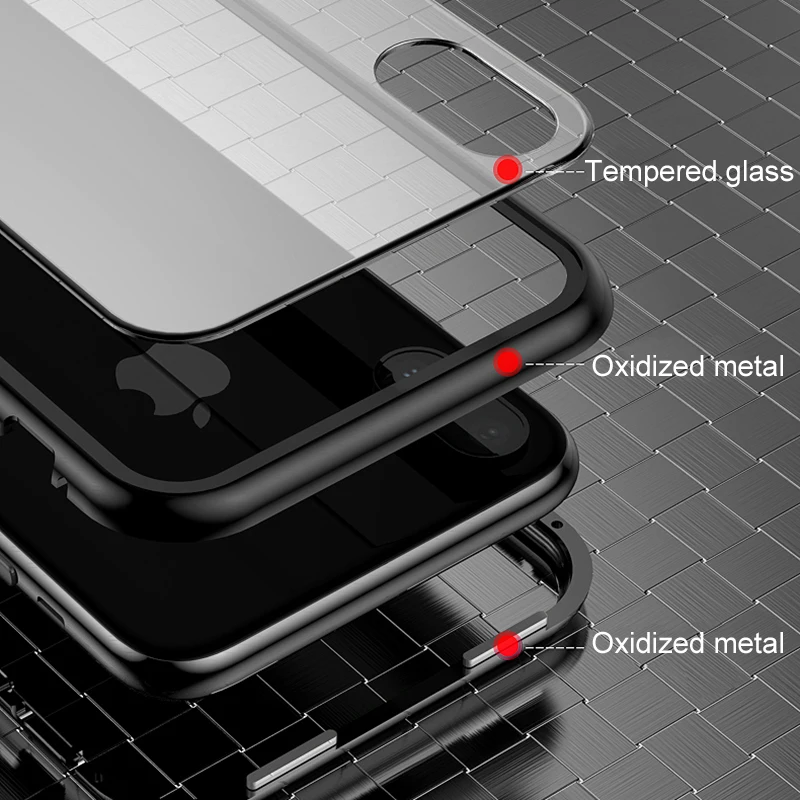 Ultra Magnetic Adsorption Case For iPhone XS Max XR X Phone Apple i phone 6 6s 7 8 plus RX SX Tempered Glass Back Cover | Мобильные