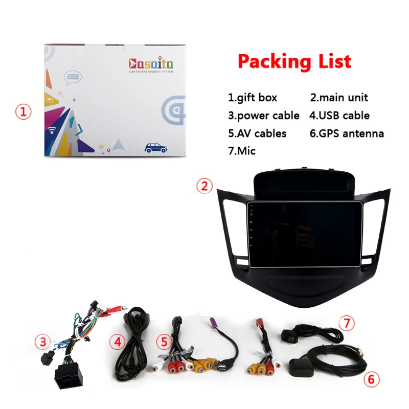 Dasaita 9 &quotAndroid 6.0 автомобиль GPS плеер для Chevrolet Cruze 2008 2015 с Octa core 2 ГБ оперативной