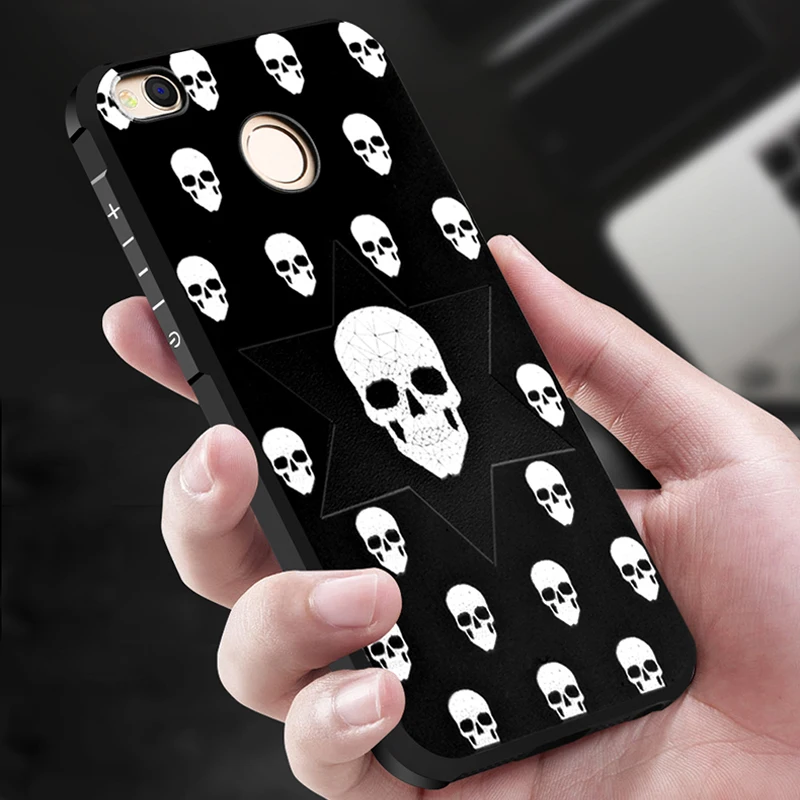 Prouphcs For Xiaomi Redmi 4X Case 3D Stereo Relief Painting for Full Protective Shockproof TPU Fundas |