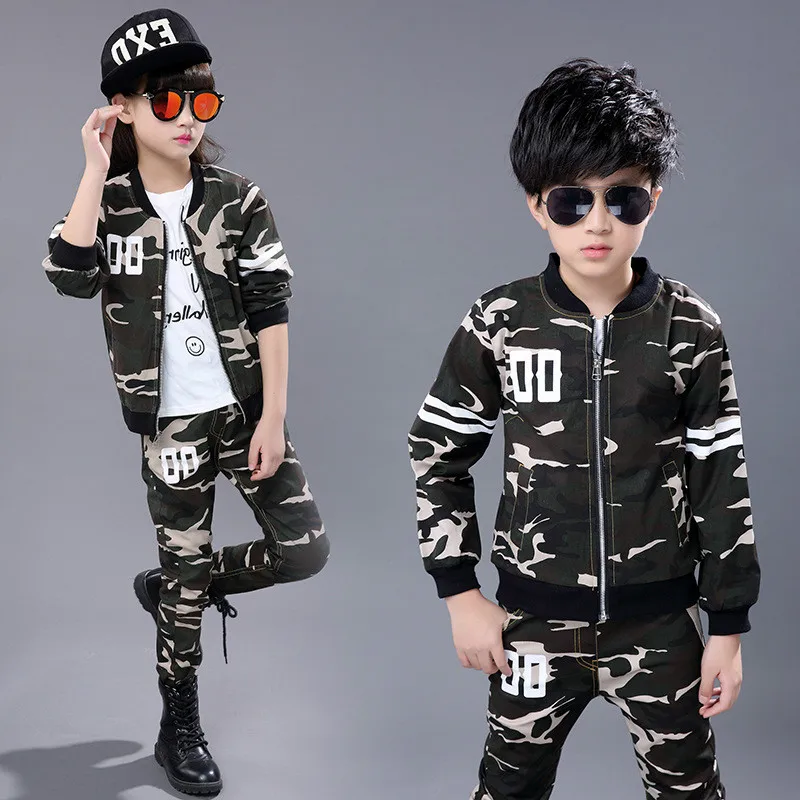 2018 Новый Осень Камуфляжный костюм дети Охота Одежда военно-тактические спецназа