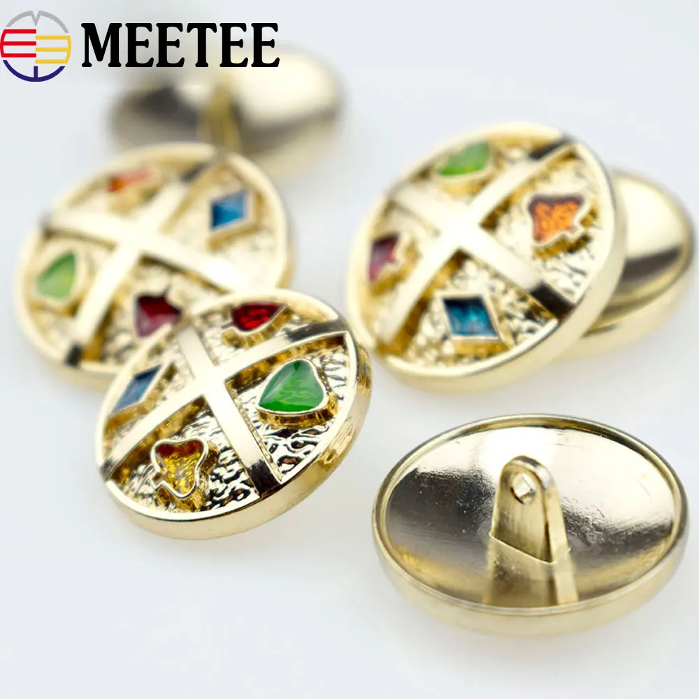 Meetee 10pcs 22mm/25mm High-grade Metal Shank Button Fashion Coat Decoration DIY Garment Scrapbook Sewing Material E2-3 | Дом и сад