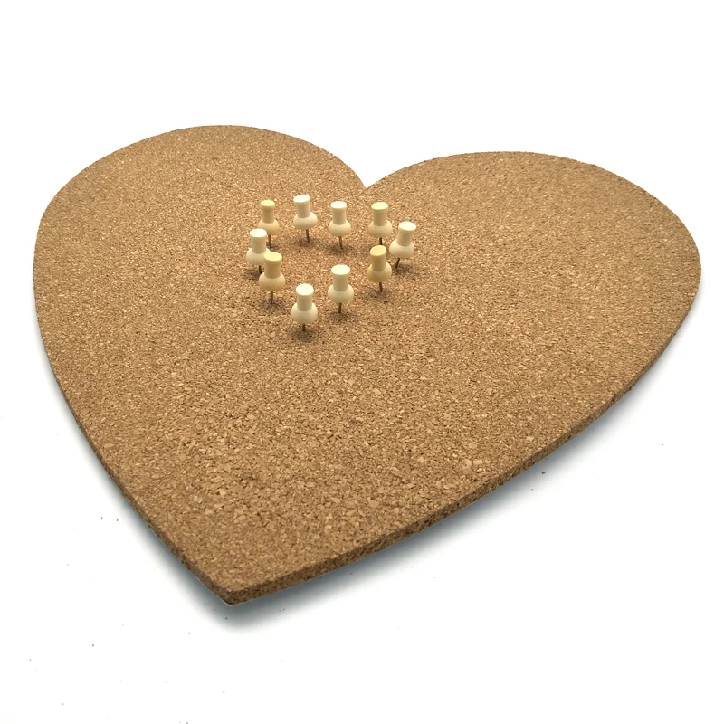 Большое сердце острые пробковые деревянные доски для сообщений Phellem объявлений