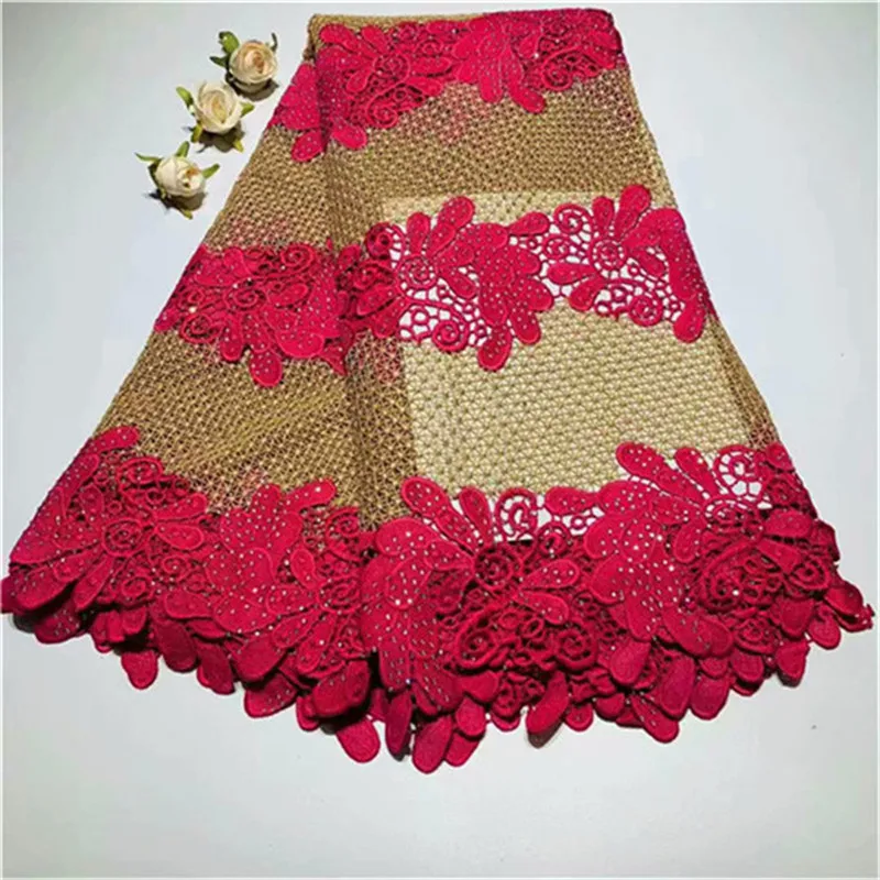 African Lace fabric Hot Sell Mesh 2019 New Arrival Orange Color Cord Guipure Fabrics | Дом и сад
