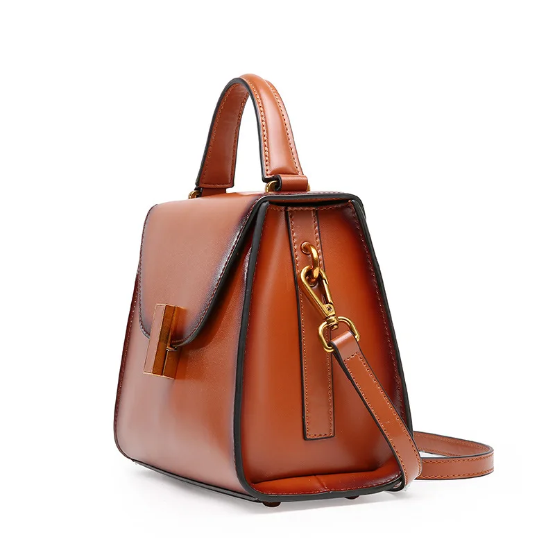 Женские Модные Разделение кожа Сумки дамы Винтаж замок тотализатор на плечо