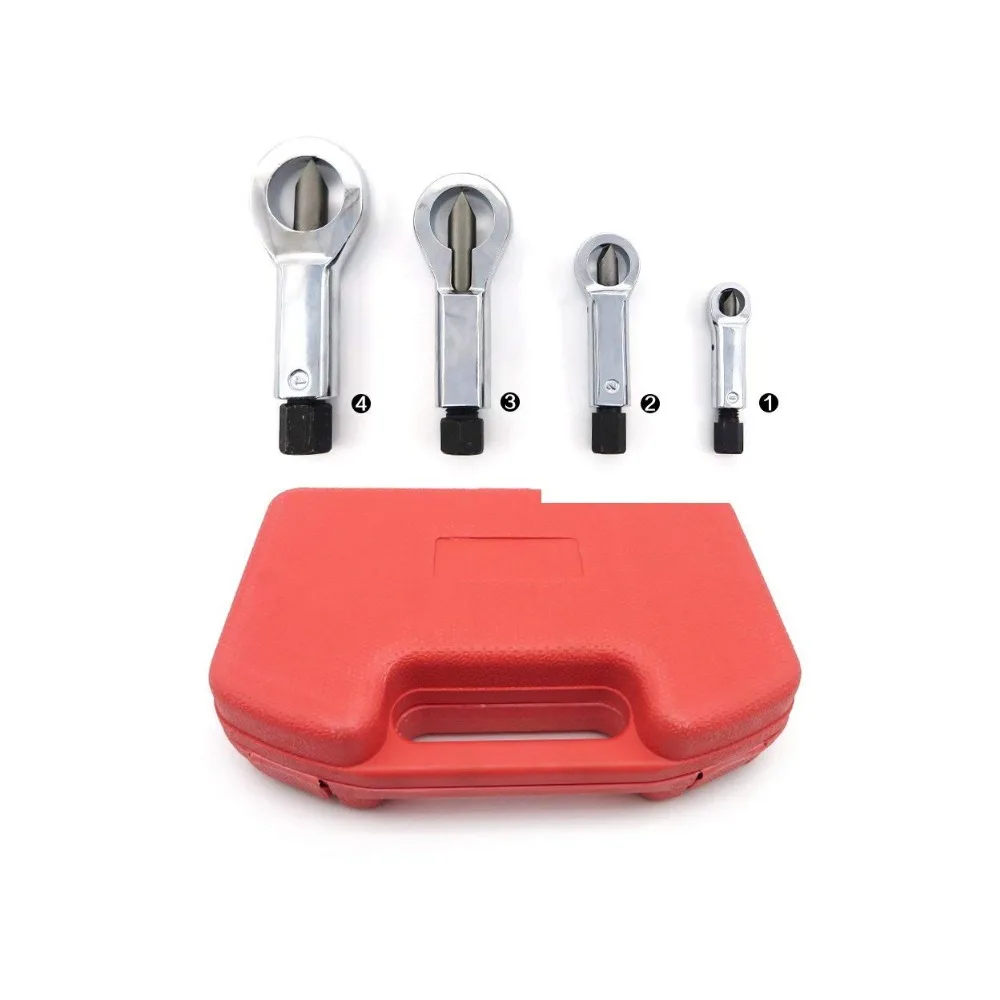 

UNeefull 4Pcs Nut Splitter Cracker Remover Extractor Tool Set 9mm up to 27mm(0.4" - 1.06") Rounded Nut Removal --M25