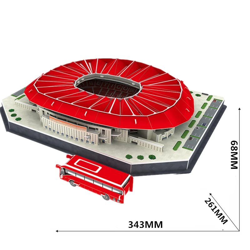 Papercraft DIY 3D головоломки бумажные модели зданий Wanda Metropolitano футбольные стадионы