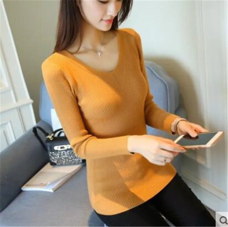 Женский трикотажный свитер в полоску красно-синий или черный пуловер зима 2017 |