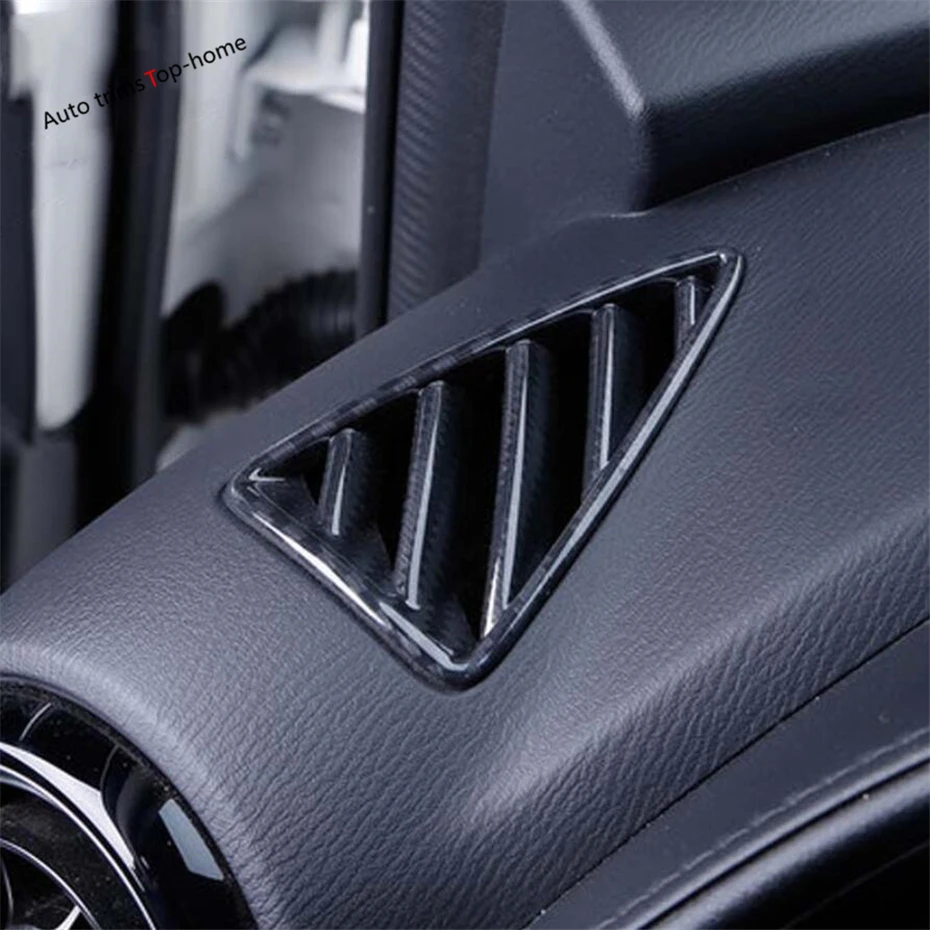 Yimaautotrims Fit For Mazda 2 Demio 2015 - 2019 Front Dashboard Air AC Vent Cover Trim / Matte Style Carbon Fiber Look | Автомобили и