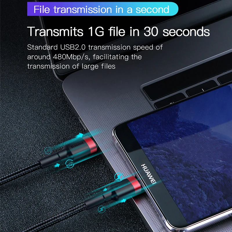 Кабель Baseus с USB Type C на для Redmi K30 Note 8 Pro быстрая зарядка 4 0 кабель быстрой зарядки