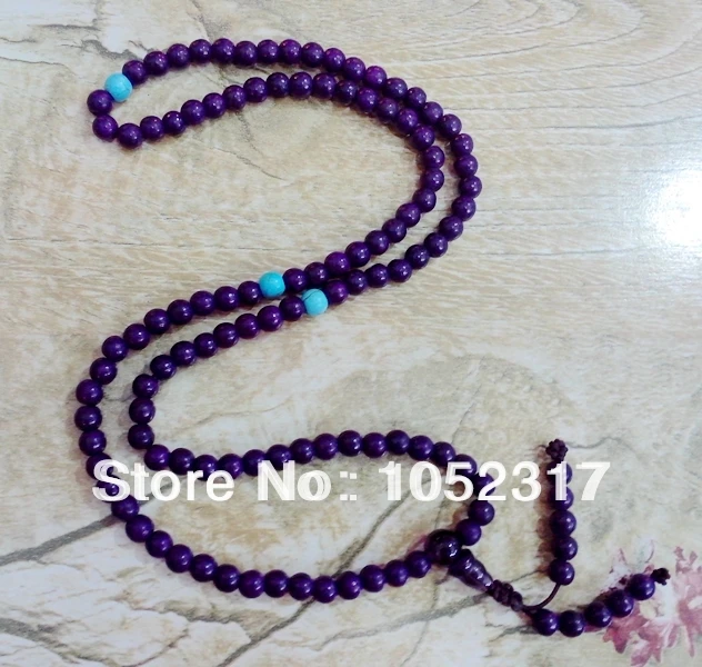 108 браслет из фиолетовых камней|rosary bead bracelet|bead braceletbracelet adjustable |