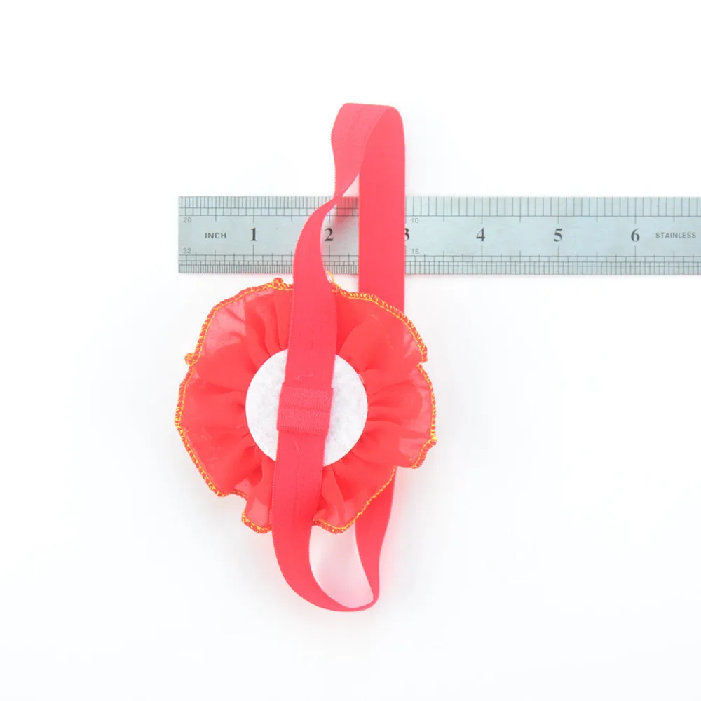 12 шт. Эластичные ободки для головы для девочек с шифоновыми цветами для принадлежностей для волос и фотосессии.