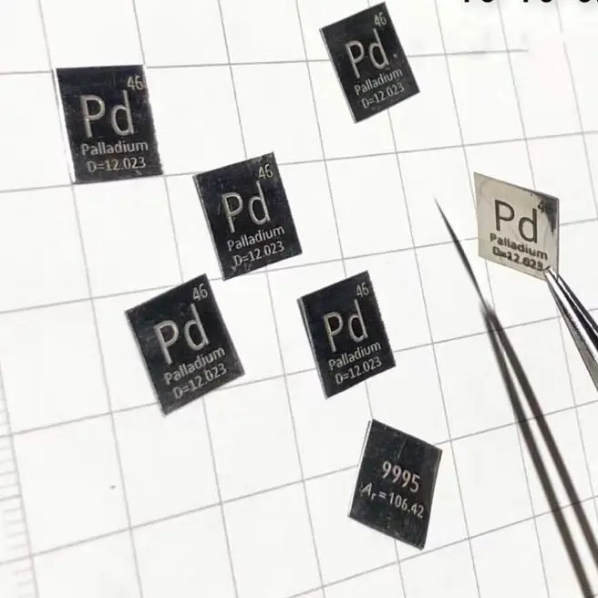 99.95% высокой чистоты палладиевый Металл Pd резной элемент таблица лист 10*10*0,1 мм