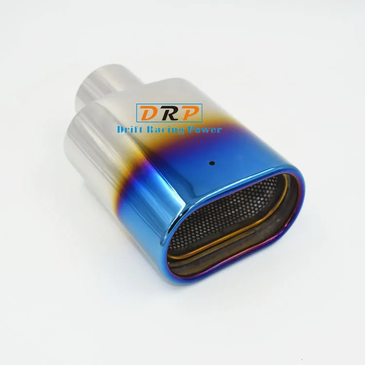 1 PCS stainless steel exhaust pipe silver blue muffler tip for universal car turbo | Автомобили и мотоциклы