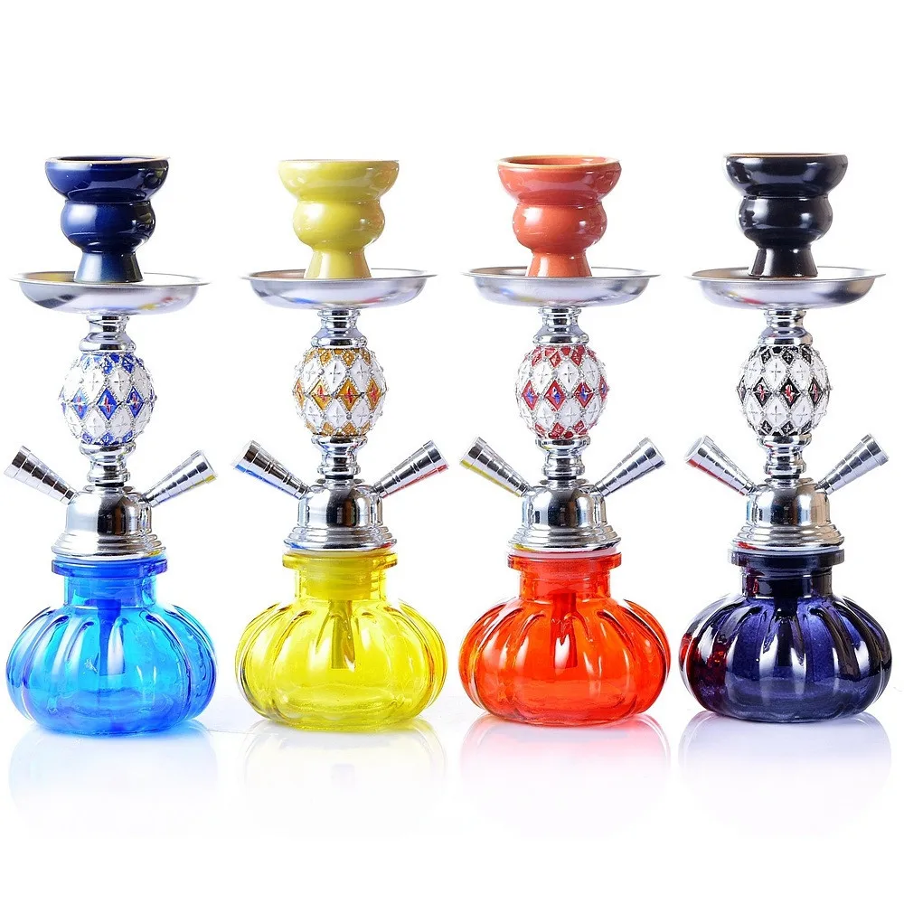 

Новый набор кальянов для кальяна, два шланга с керамической чашей Sheesha, шланг из синтетической кожи, металлические щипцы для угля, Chicha Narguile ...