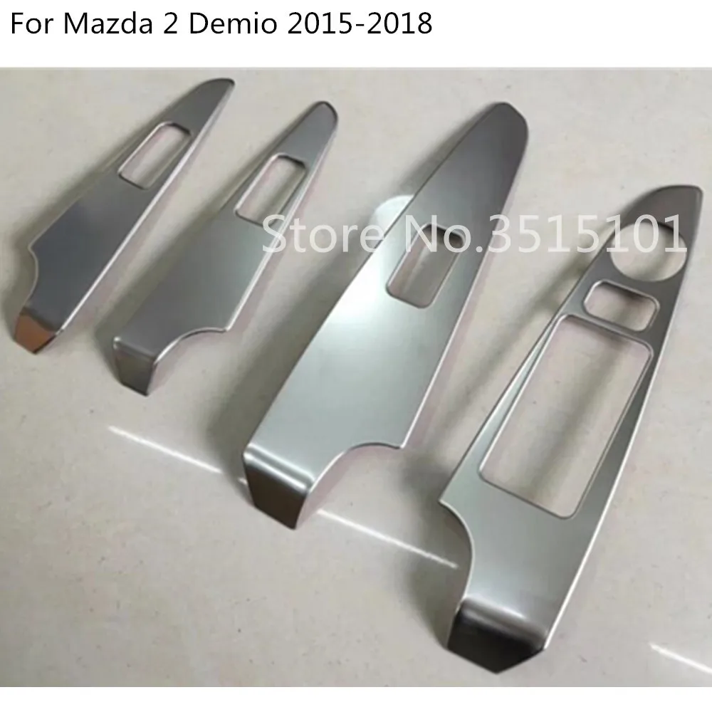 Car Door Window Glass Interior Panel Armrest Lift Switch Button Trim Frame Molding 4pcs For Mazda 2 Demio 2015 2016 2017 2018 | Автомобили
