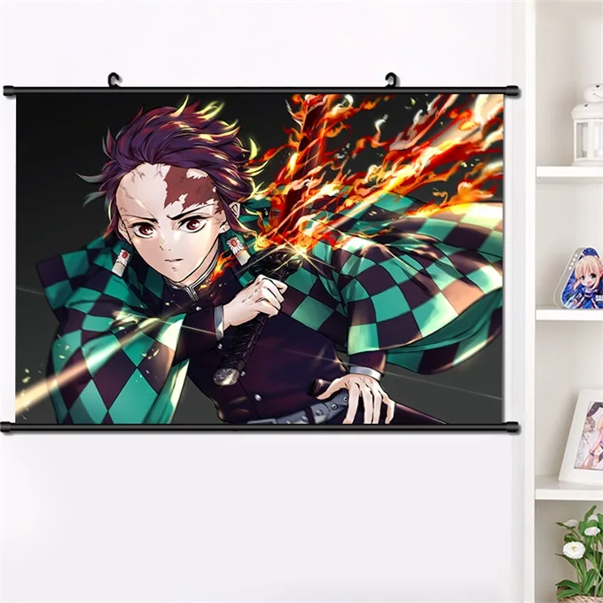 H Аниме Demon Slayer: Kimetsu no Yaiba Agatsuma Zenitsu настенный Свиток Плакат манга настенные подвесные плакаты украшение дома подарок 40*60 см - Цвет: H