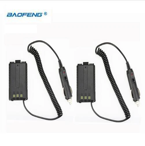 Cheap 2pcs BAOFENG UV-5R Car Charger For UV 5R UV-5RB UV-5RA Two Way Radio CB Walkie Talkie Battery Eliminator UV5R Accessories | Мобильные