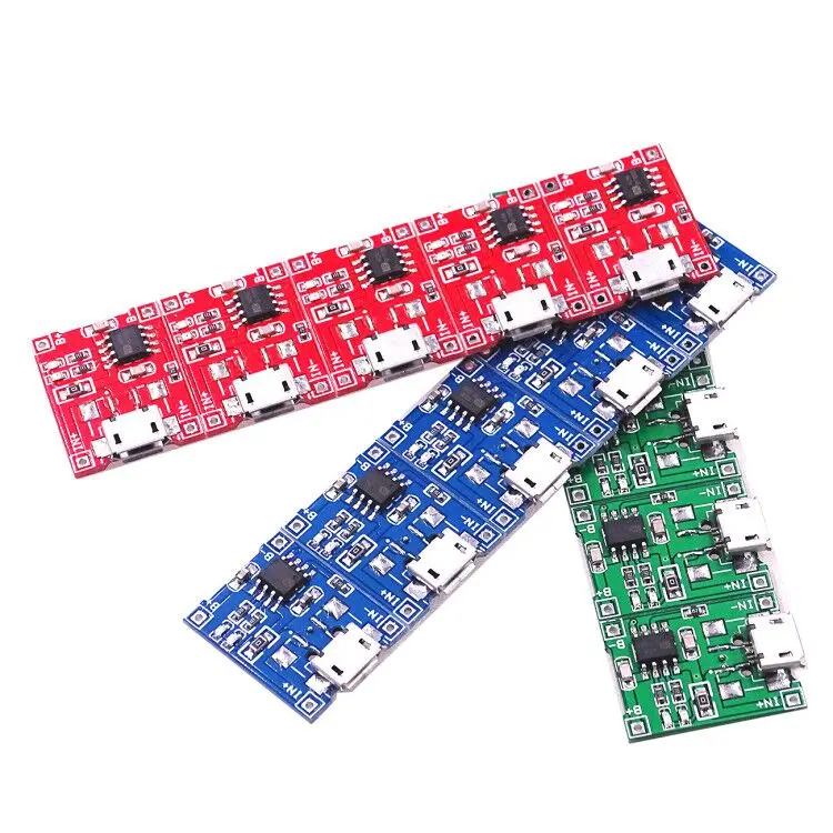 100 шт./лот Micro USB 5V 1A 18650 TP4056 модуль зарядного устройства литиевой батареи зарядная плата с защитой двойные функции