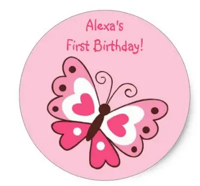 

1.5inch Pretty Pink Butterfly Stickers Envelope Seals