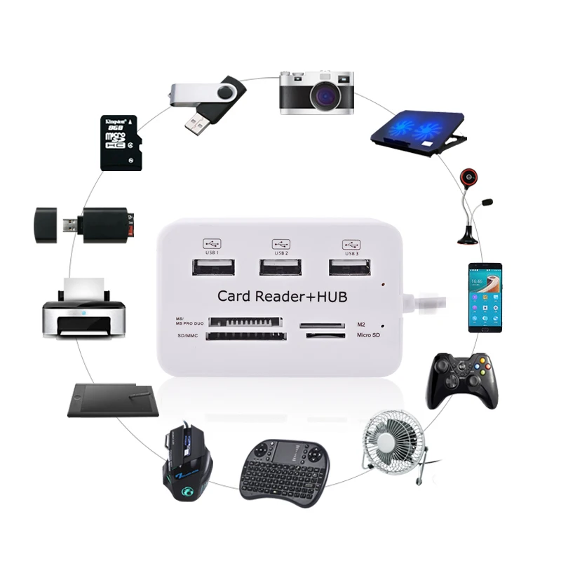 Micro USB хаб 3.0 Combo 3 Порты card reader высокое Скорость разветвитель All In One концентратор