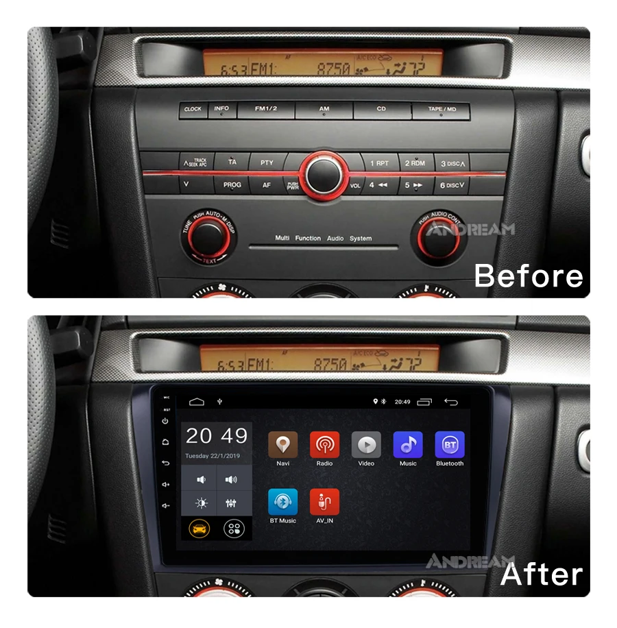 9 дюймов android 8 1 Автомобильный плеер 2 + 16G ips для MAZDA 3 2004 2009 2din автомобильный Радио gps