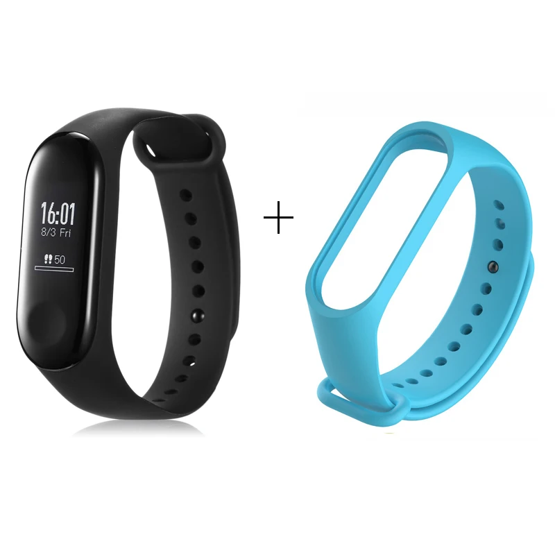 blue bling Xiaomi mi группа 3 смарт-трекер Braceletd 5ATM водостойкий BT 4,1 пульсометр OLED сенсорный экран mi Band 3 Смарт-часы - Цвет: blue bling