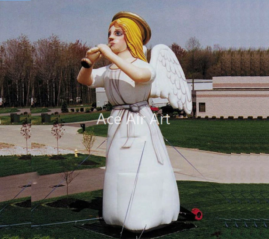 

8mH Beautiful White Inflatable Angel Bring Hope Blow Up Character For Advertising