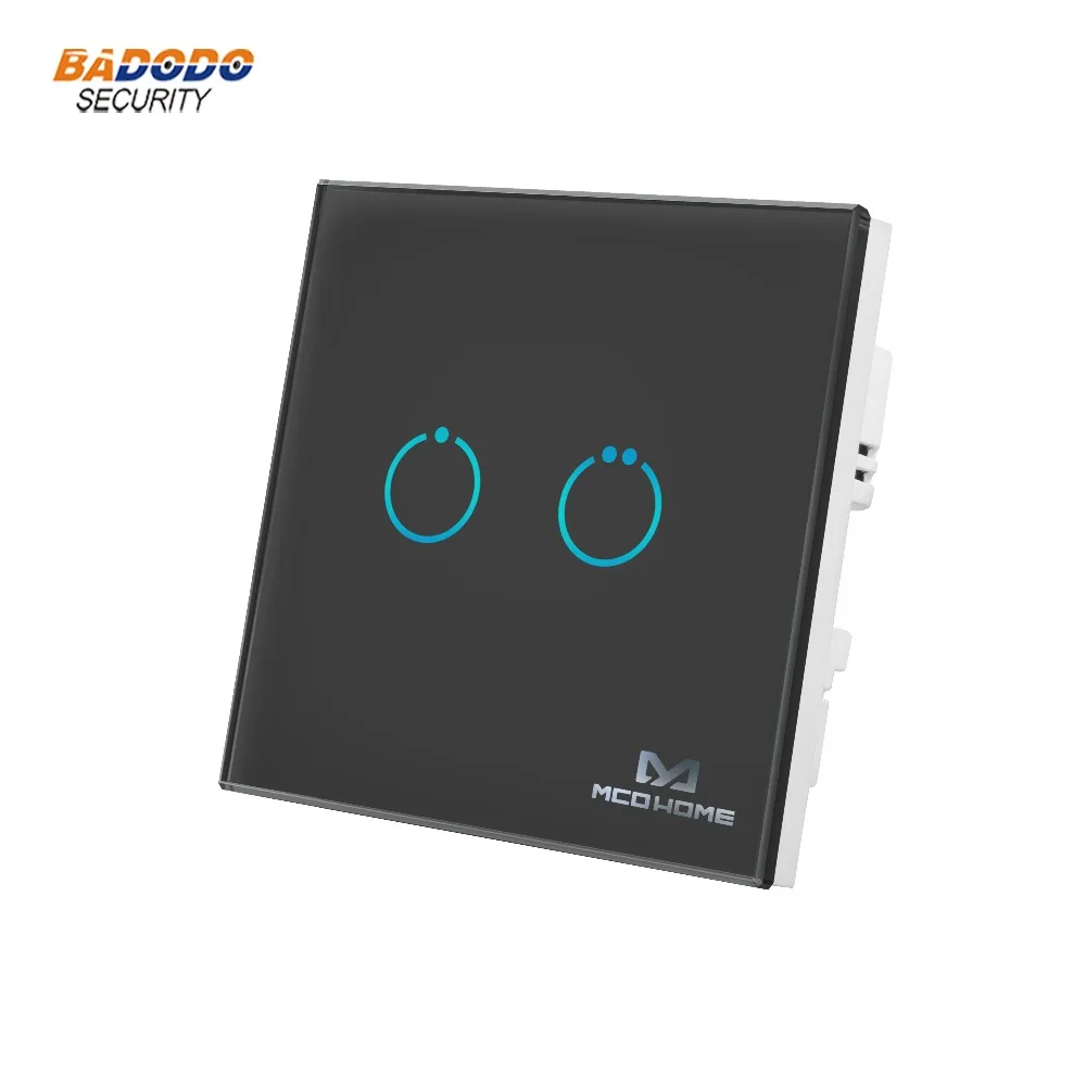 Z-Wave Plus MCO домашняя стеклянная Сенсорная панель Выключатель питания EU868.42MHz 2 банды два реле включения/выключения MH-S312 для управления ламповым светильник