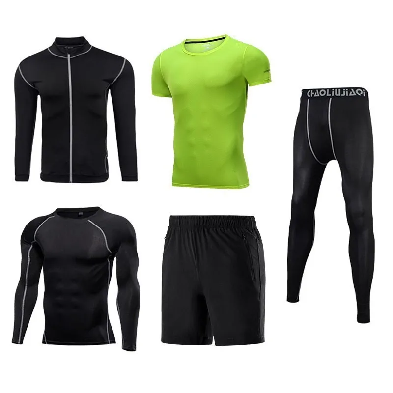 Men sportswear-SL5 Мужская спортивная одежда, эластичные спортивные костюмы, дышащий спортивный костюм для пробежек, тренировок, спортзала, фитнеса, тренировки, одежда для быстросохнущего бега, мужской комплект - Цвет: Men sportswear-SL5