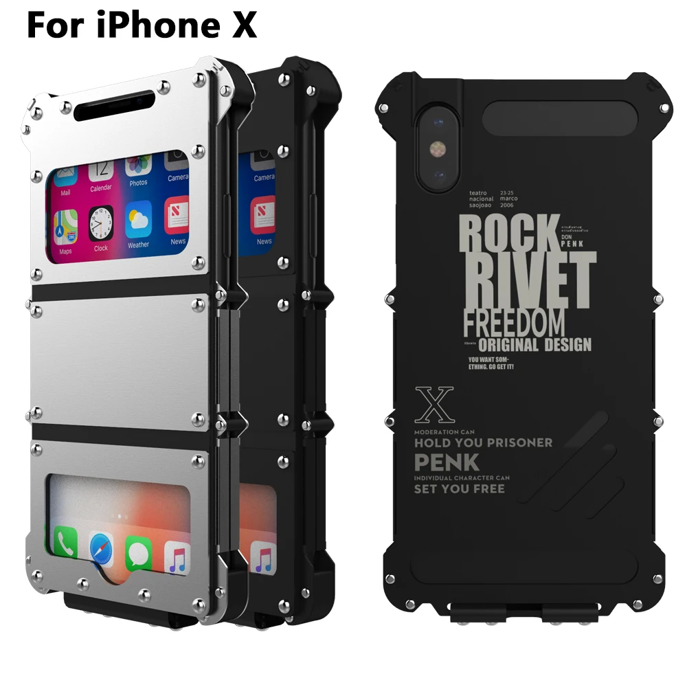 R-JUST сталь флип чехол для Apple iPhone X Железный человек 360 Полный противоударный чехол для телефона кронштейн Стенд чехол