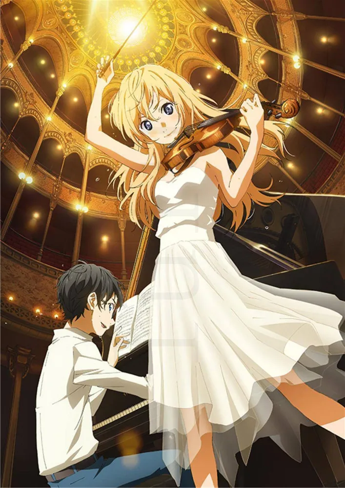 Постеры Your Lie в апреле Мультяшные наклейки на стену яркие цвета высокое