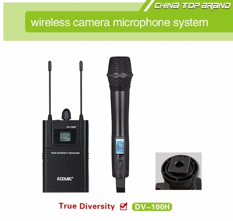ACEMIC DV-100H беспроводной микрофон система ручной для камеры DSLR разнообразие 100