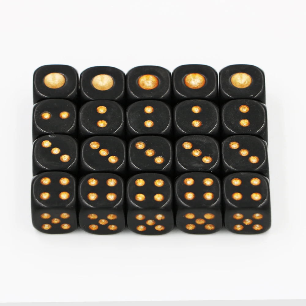 

20pcs/lot Dice Plastics Black Gold Point #13 Dice KTV Bar Nightclub Dice