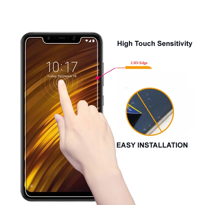 3pcs for xiaomi pocophone f1 tempered glass screen protector protective film 9h for xiaomi poco phone f1 case friendly glass free global shipping