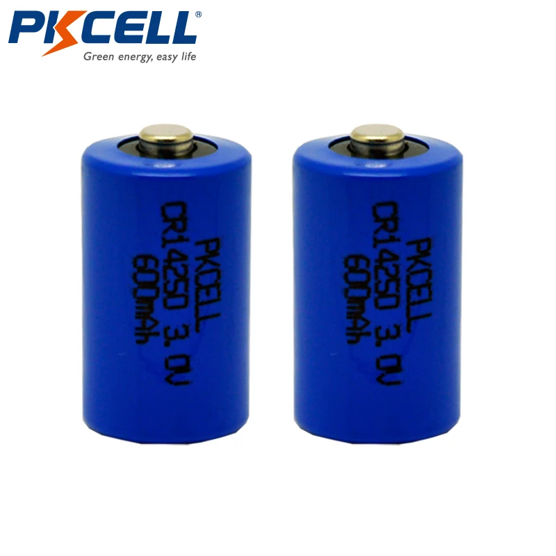 2 шт. PKCELL CR 14250 батарея 1/2 AA 3V 600mAh цилиндрическая LiMonO2 литиевая батареи Bateria Baterias|battery