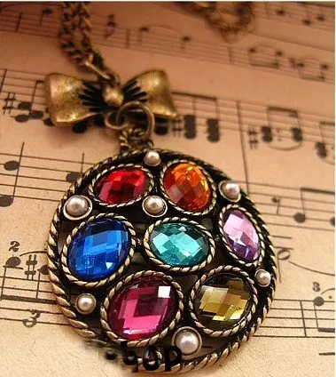 Новое поступление ретро цветной жемчуг диск ожерелье N157|necklace bunny|necklace kittennecklace steel