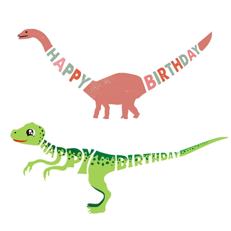 Dinosaur Banner Set Dino Themes Event Party Supplies Happy Birthday Banners Favors For Kids Boy Gift |
