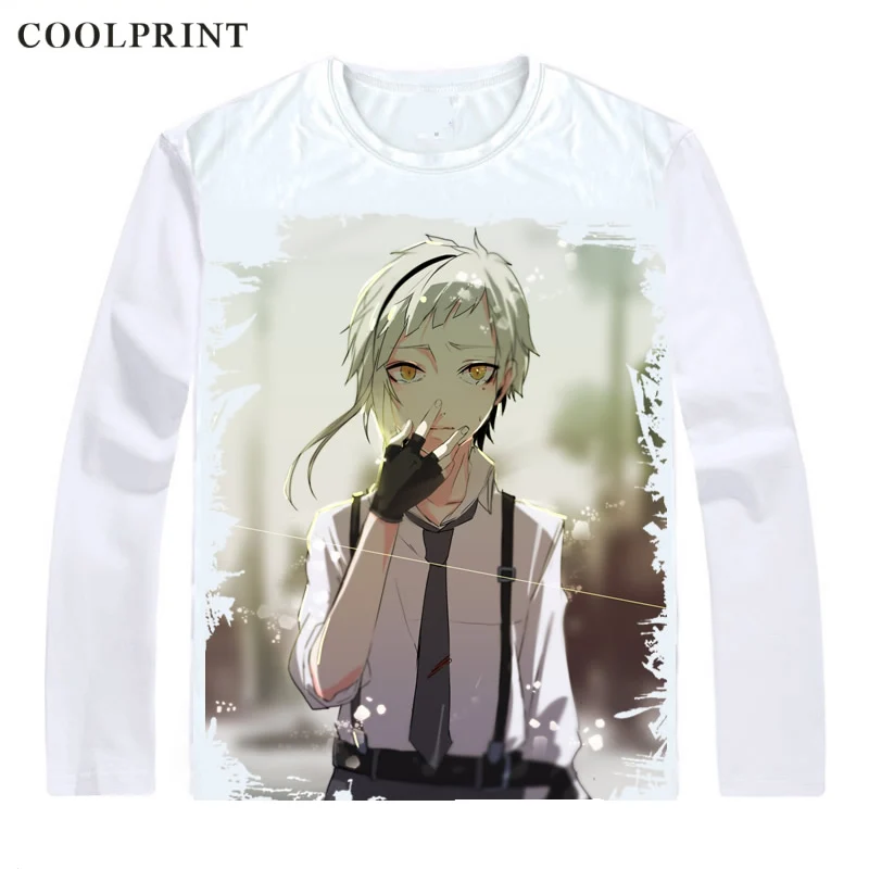 Style 15 Дазай Осаму кости перевязанная шея футболка Bungou бродячие собаки литературная мужская футболка Повседневная Винтажная Футболка с принтом длинный рукав рубашки - Цвет: Style 15