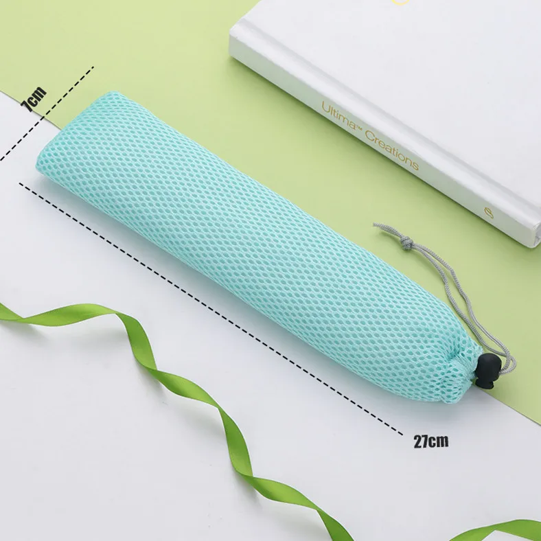 Green Bag 1pc 1 пара корейских палочек для еды набор ложек многоразовые из нержавеющей стали для суши с длинной ручкой Нескользящие палочки для еды ложка набор инструментов коробка и сумка - Цвет: Green Bag 1pc